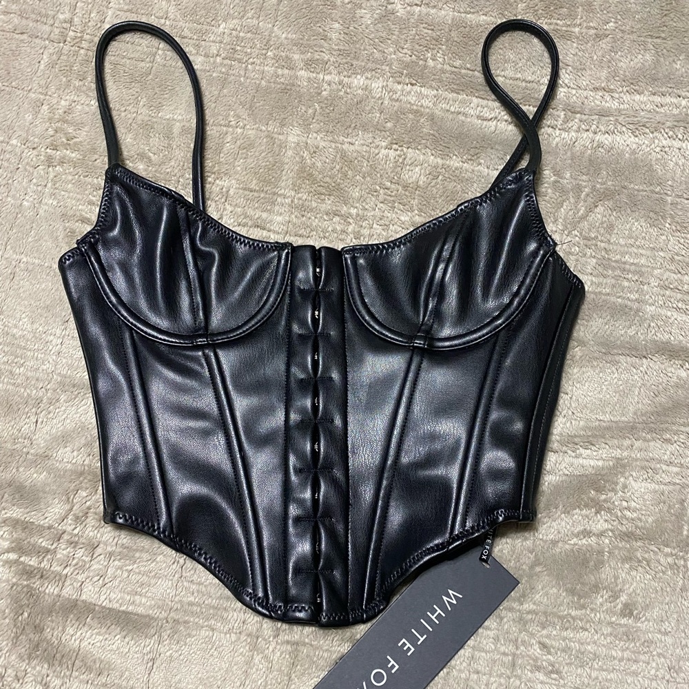 Faux leather bustier